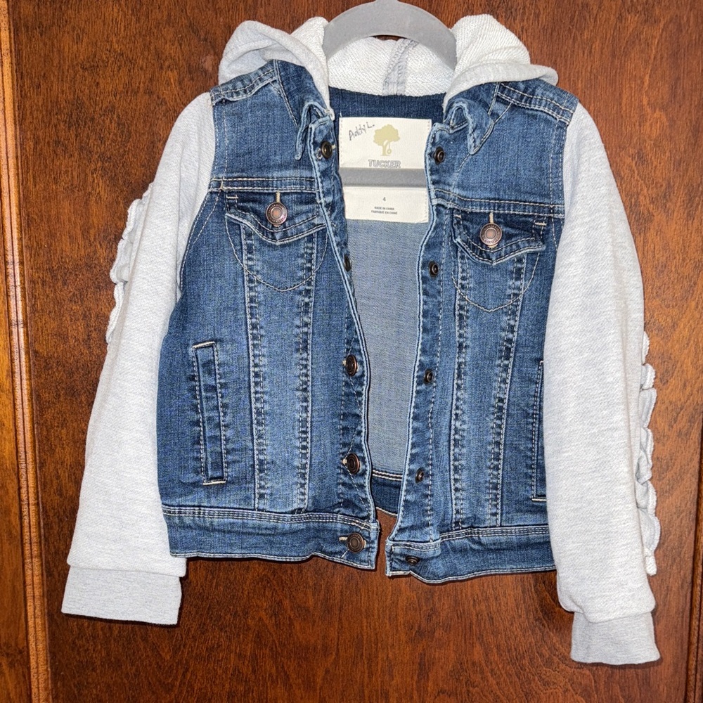 Tucker + Tate Blue Denim Jacket with Gray Sleeves